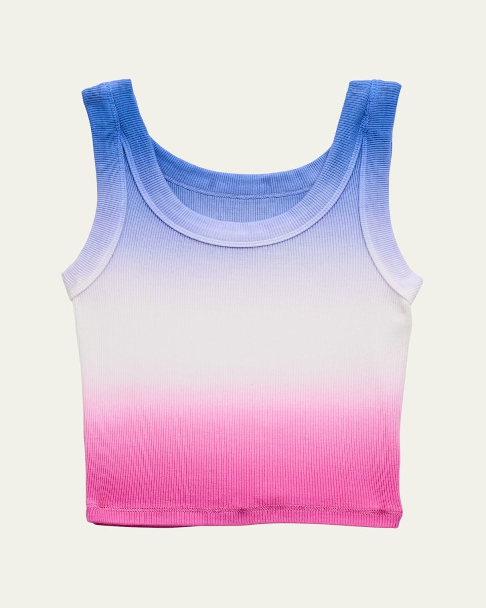 Girl's Tween Longer Ribbed Cropped Tank Top, Size S-